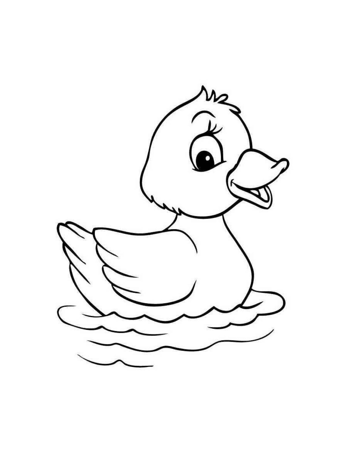 Colorful lalanfant duck coloring page