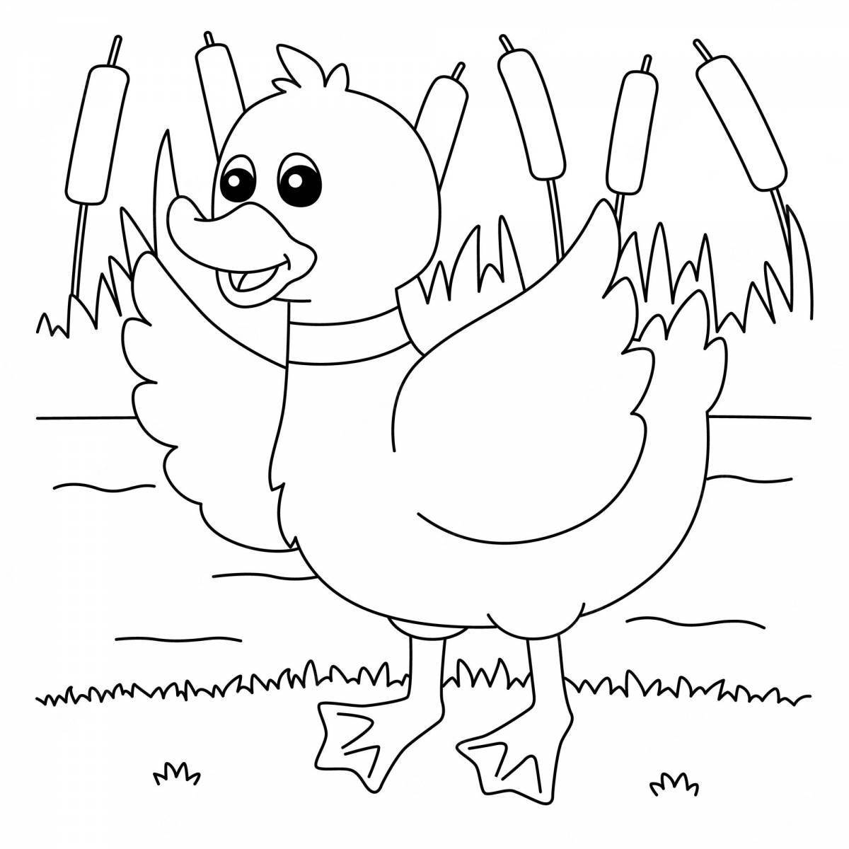 Анимированная страница раскраски лаланфант утка