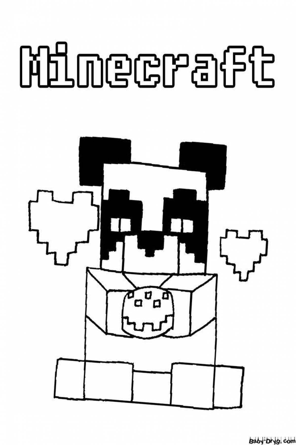 Fascinating minecraft icon coloring page