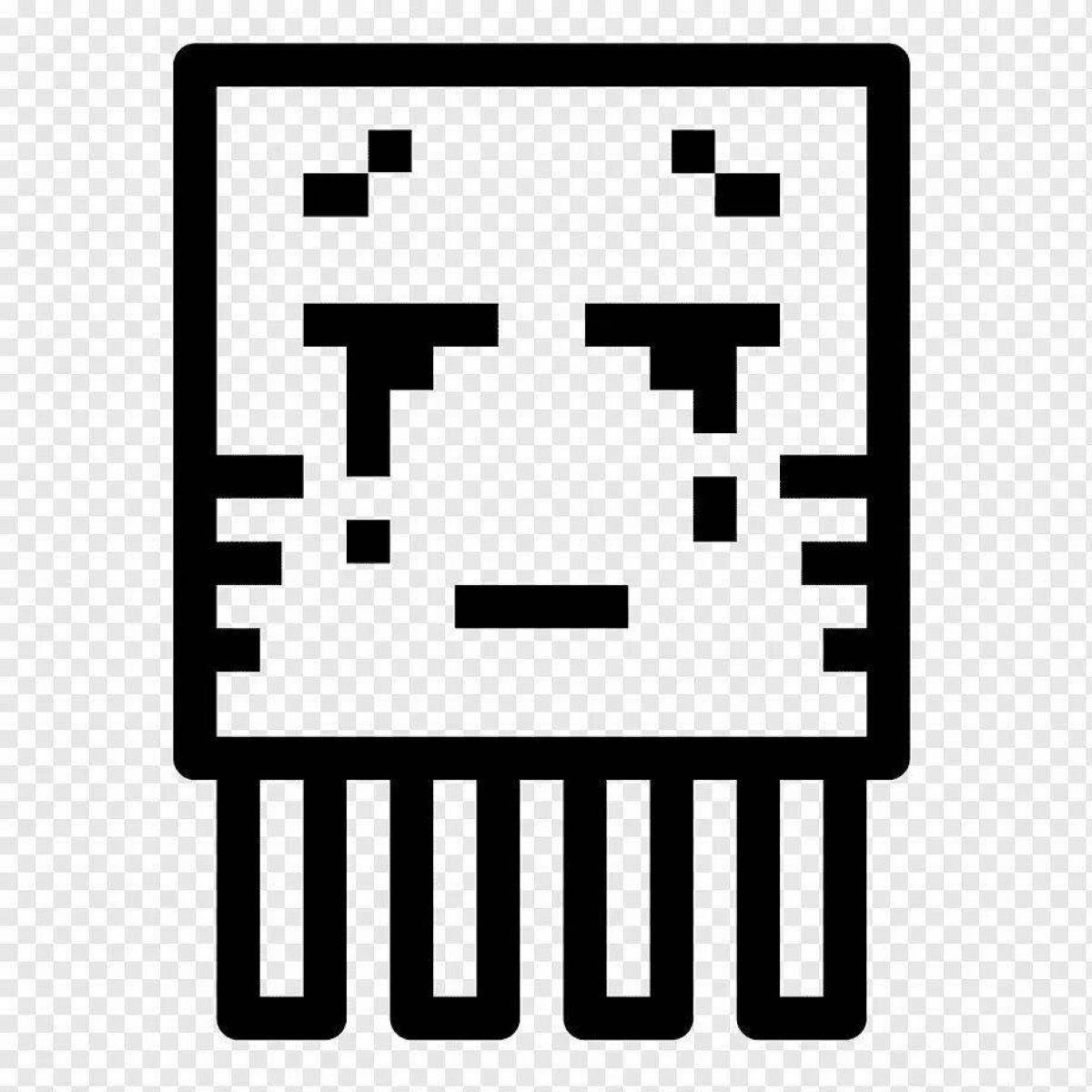 Minecraft icon bold coloring page