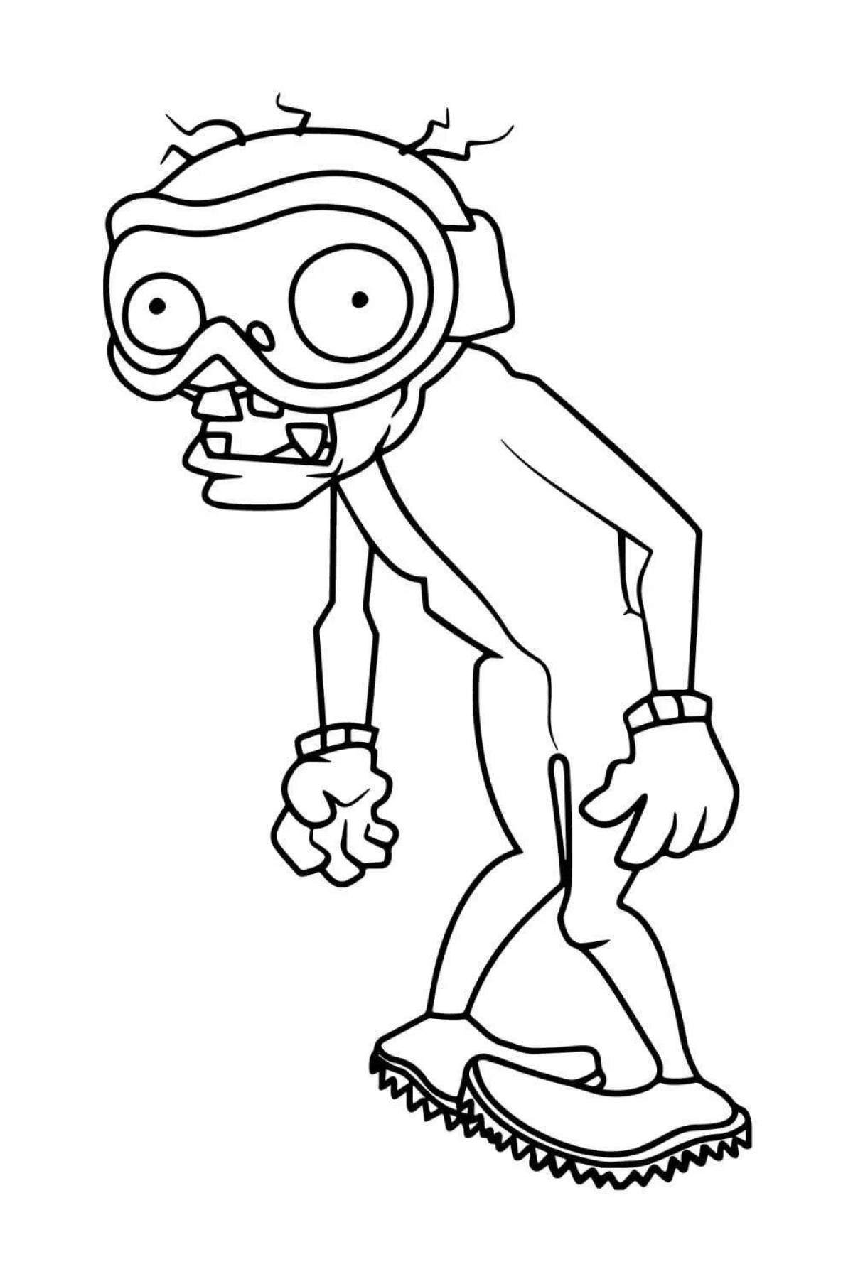 Zombie Catcher Vibrant Coloring Page