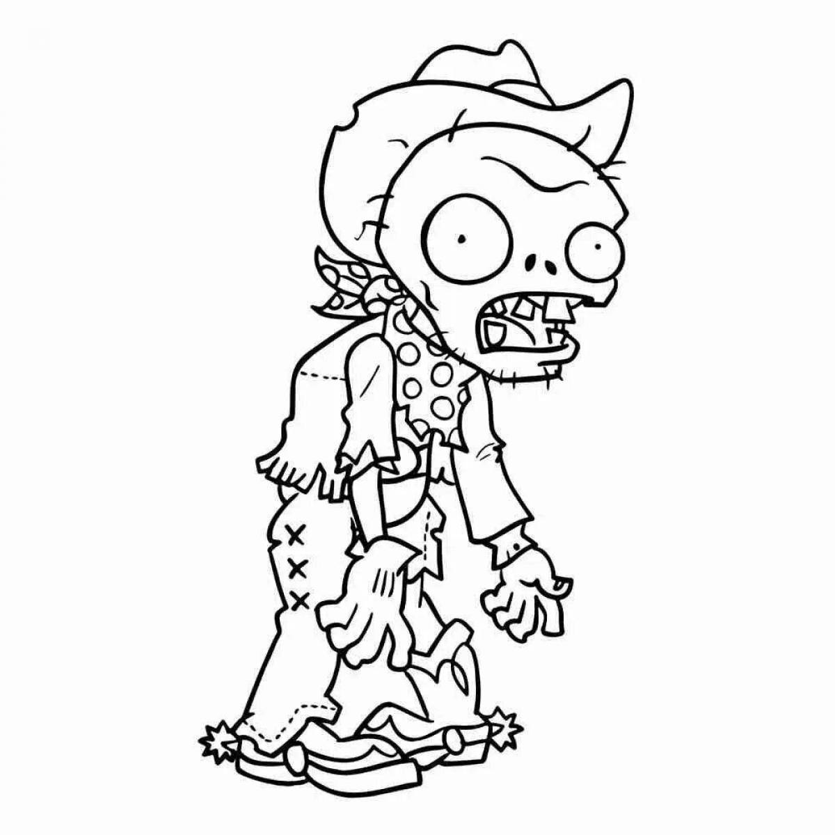 Attractive zombie catcher coloring page