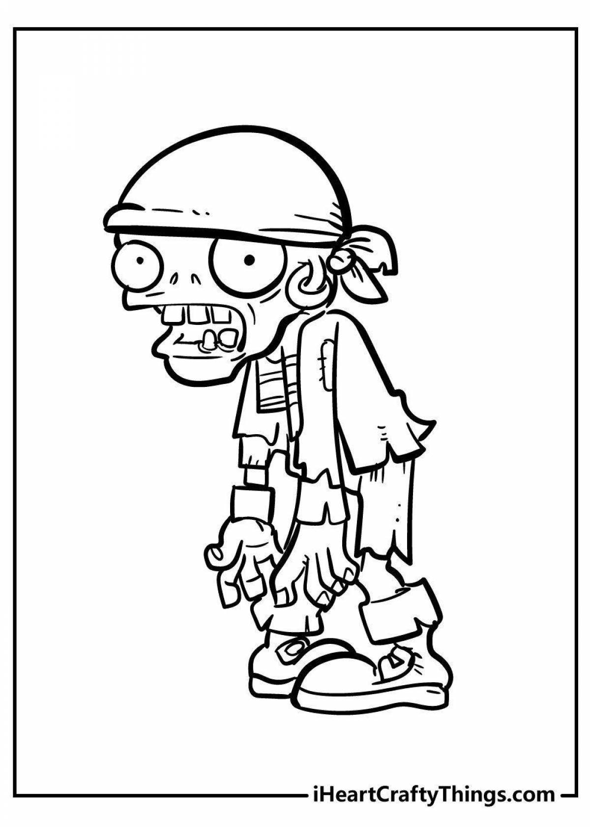 Zombie Catcher Charming Coloring Page