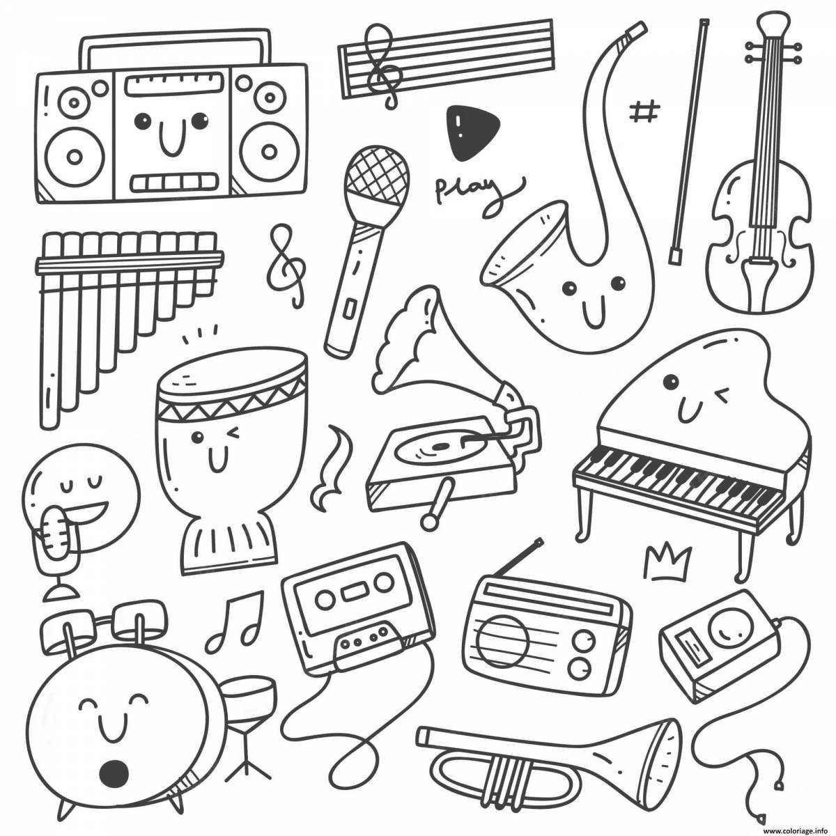 Coloring page festive music center