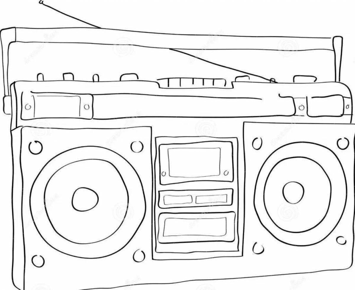 Color-crazy music center coloring page