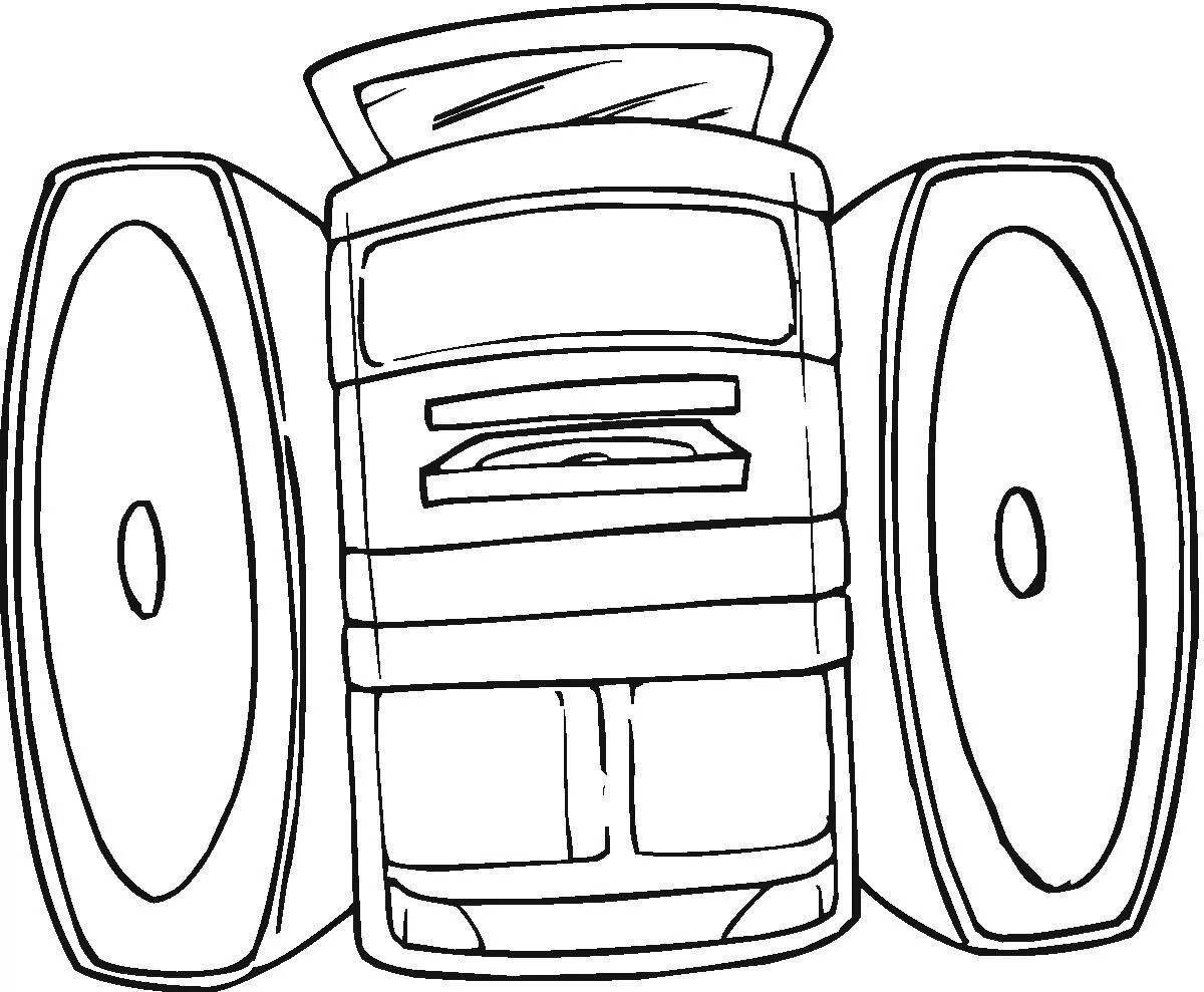 Color-vibrant music center coloring page