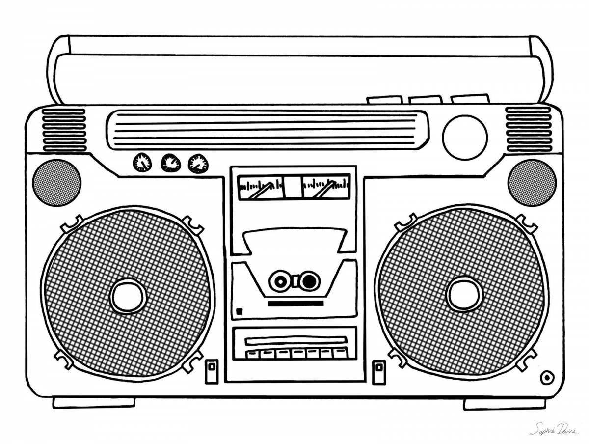 Color-brilliant music center coloring page