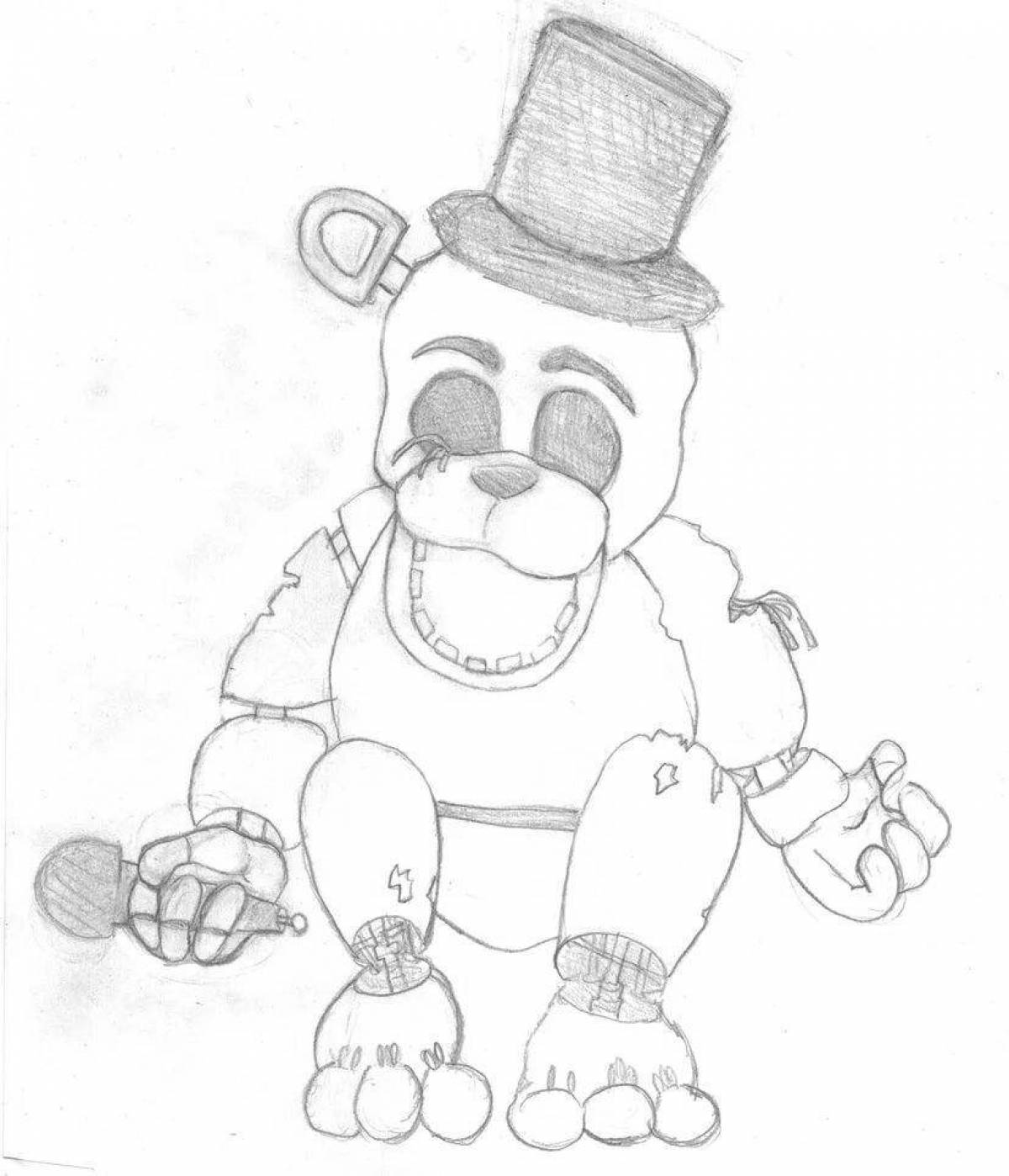Golden freddy's glowing coloring book