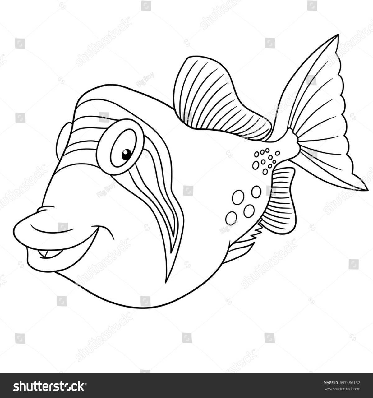 Раскраска веселая рыбка-мандаринка