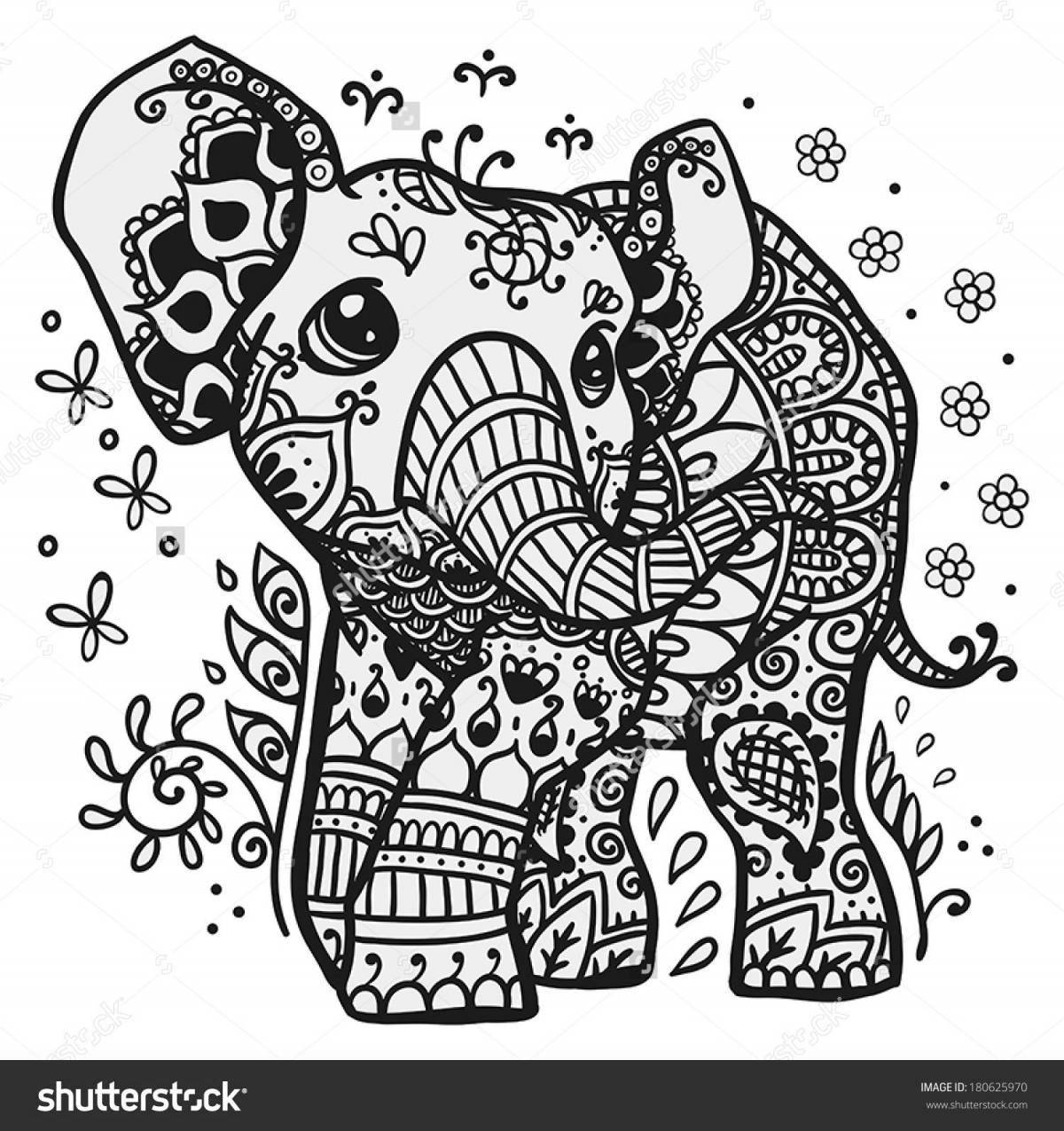 Fun coloring anti-stress elephant