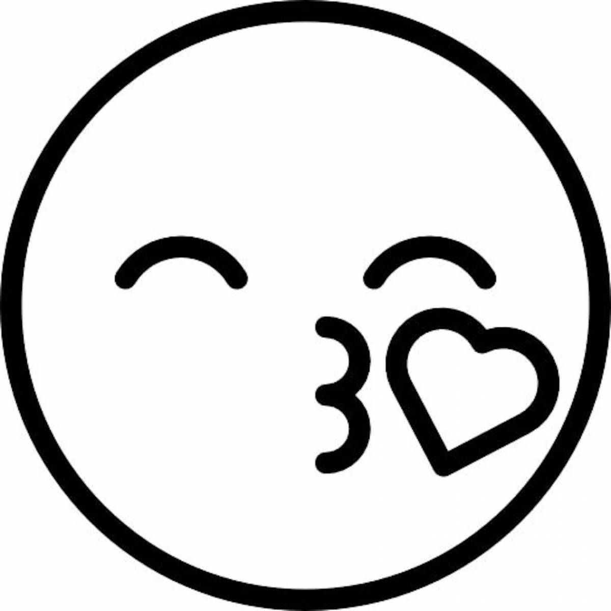 Радостная раскраска смайликов emoji