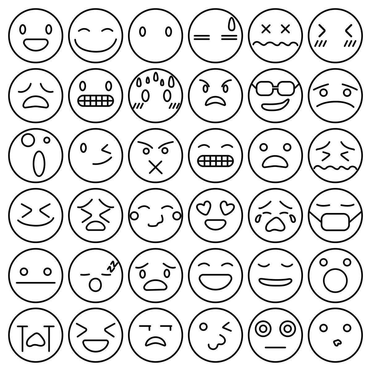 Смайлики happy coloring page emoji