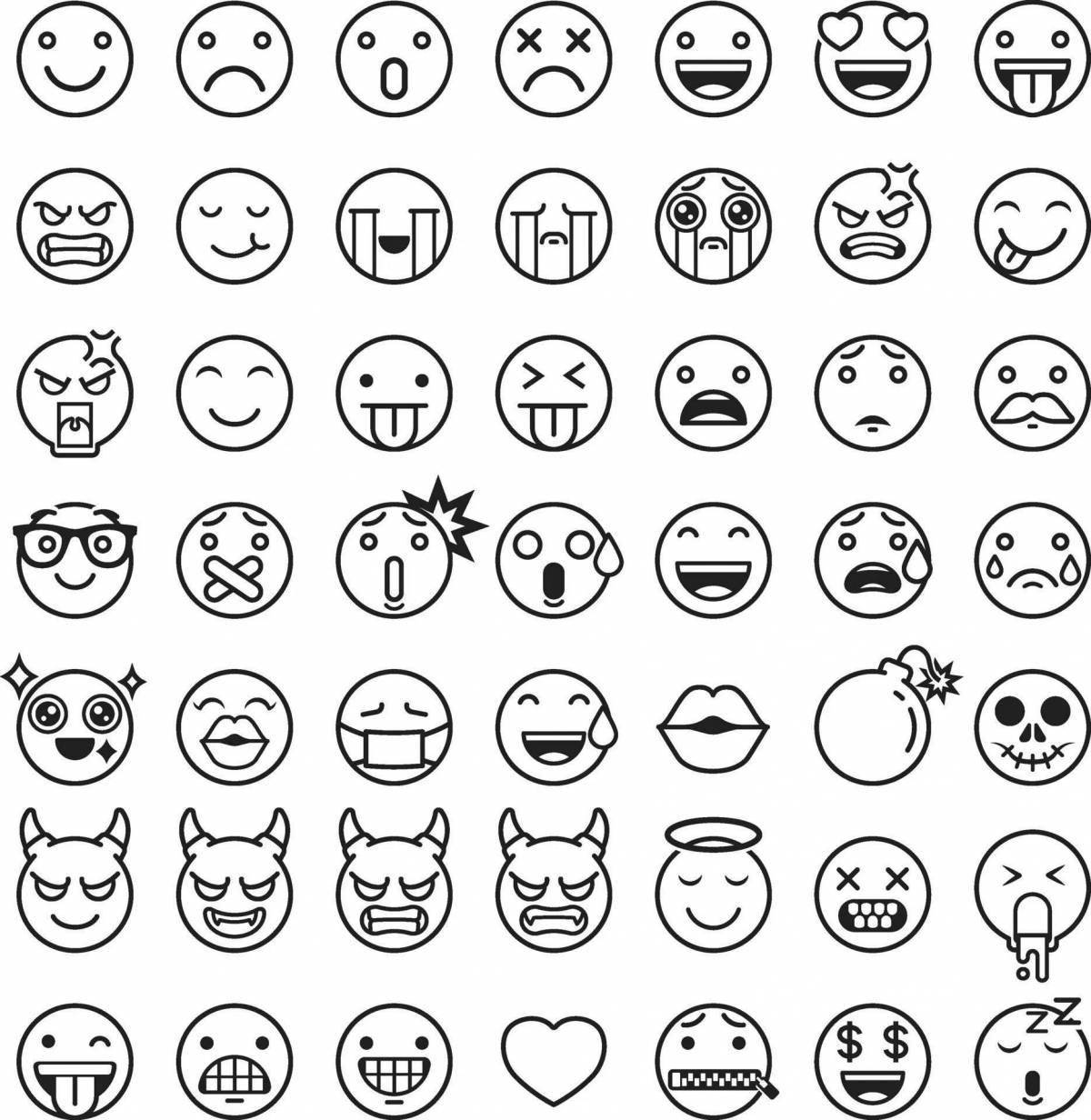 Smiling coloring emoji emoticons