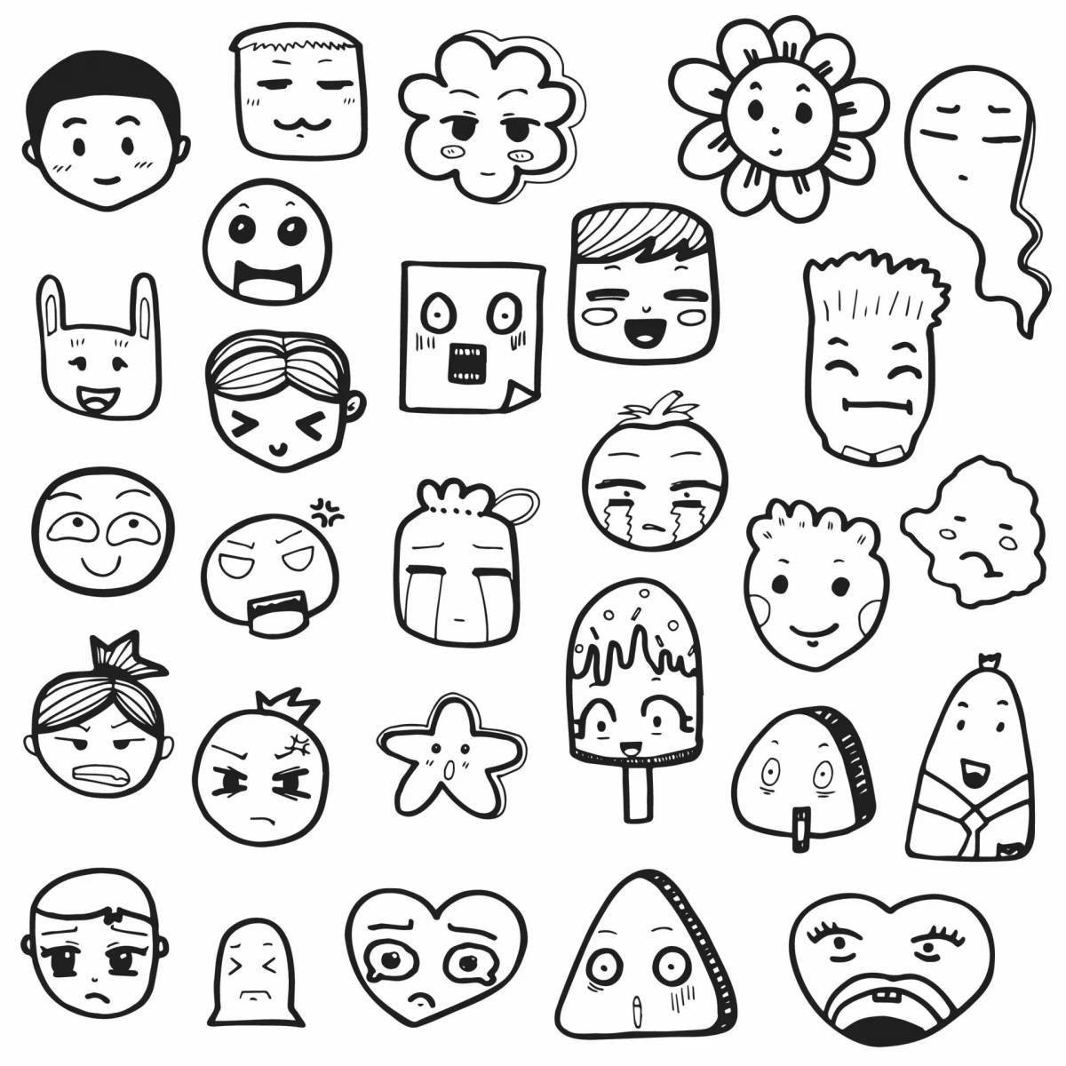 Sweet coloring emoji emoticons