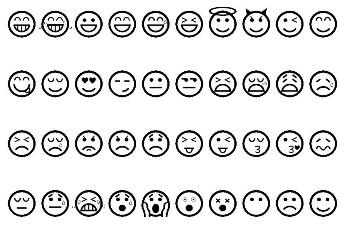 Потрясающие раскраски emoji emoticons