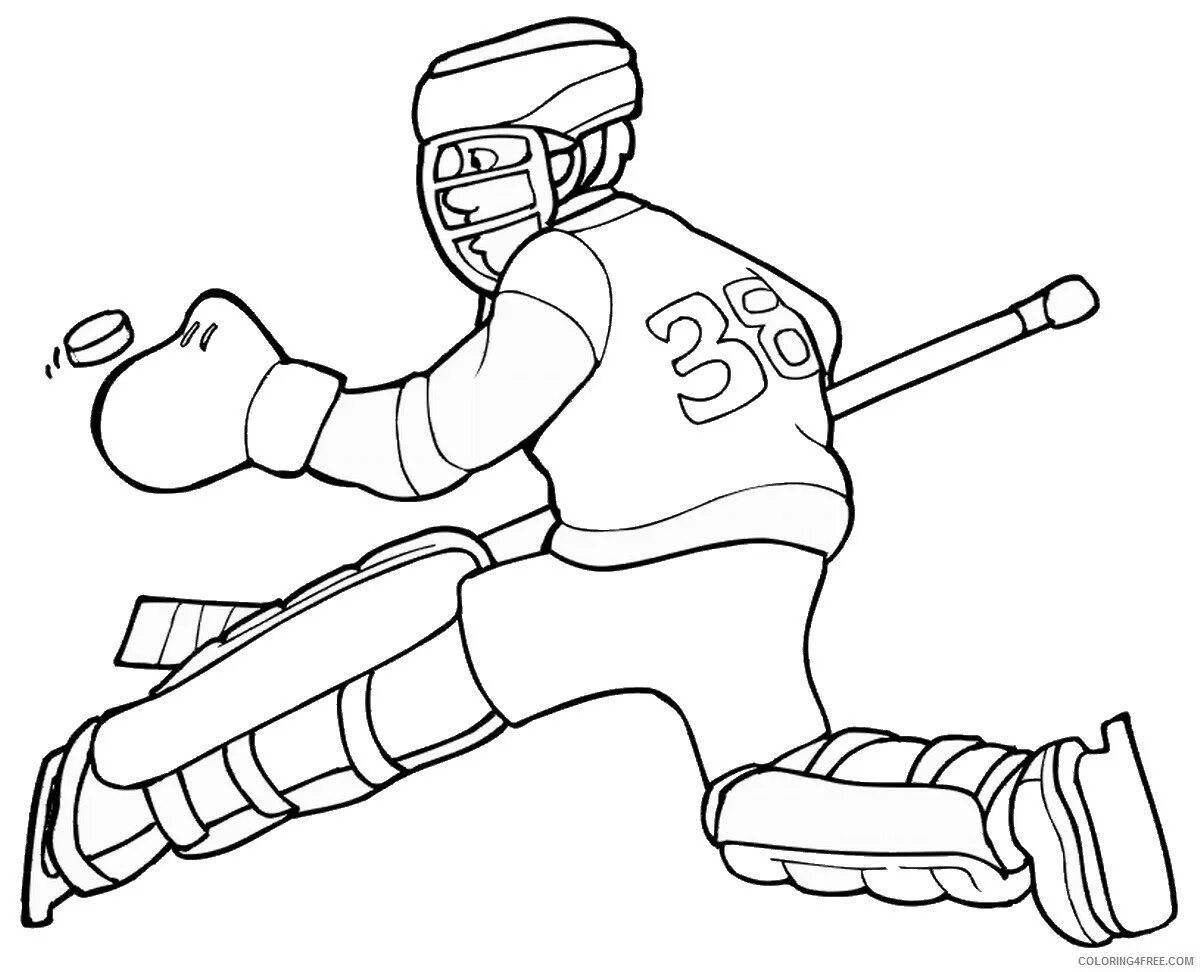 Outstanding hockey coloring page from the voice book