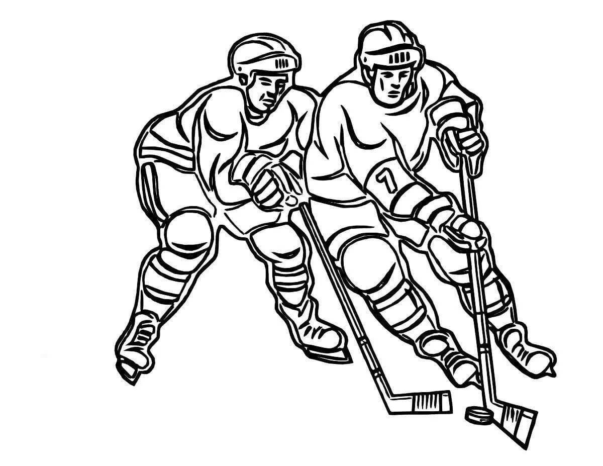 Great hockey coloring page from voice book