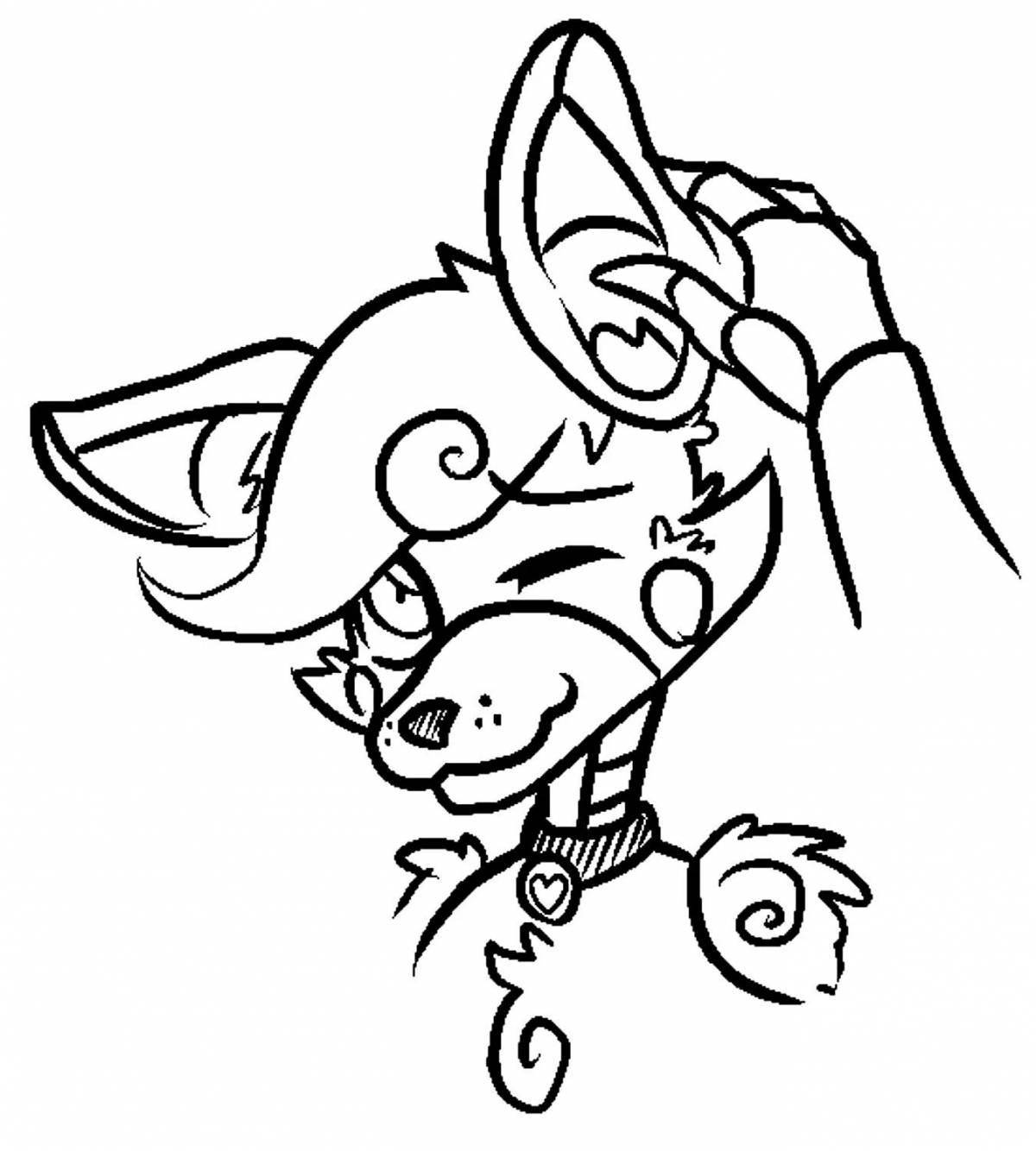 Coloring page furry foxy fox