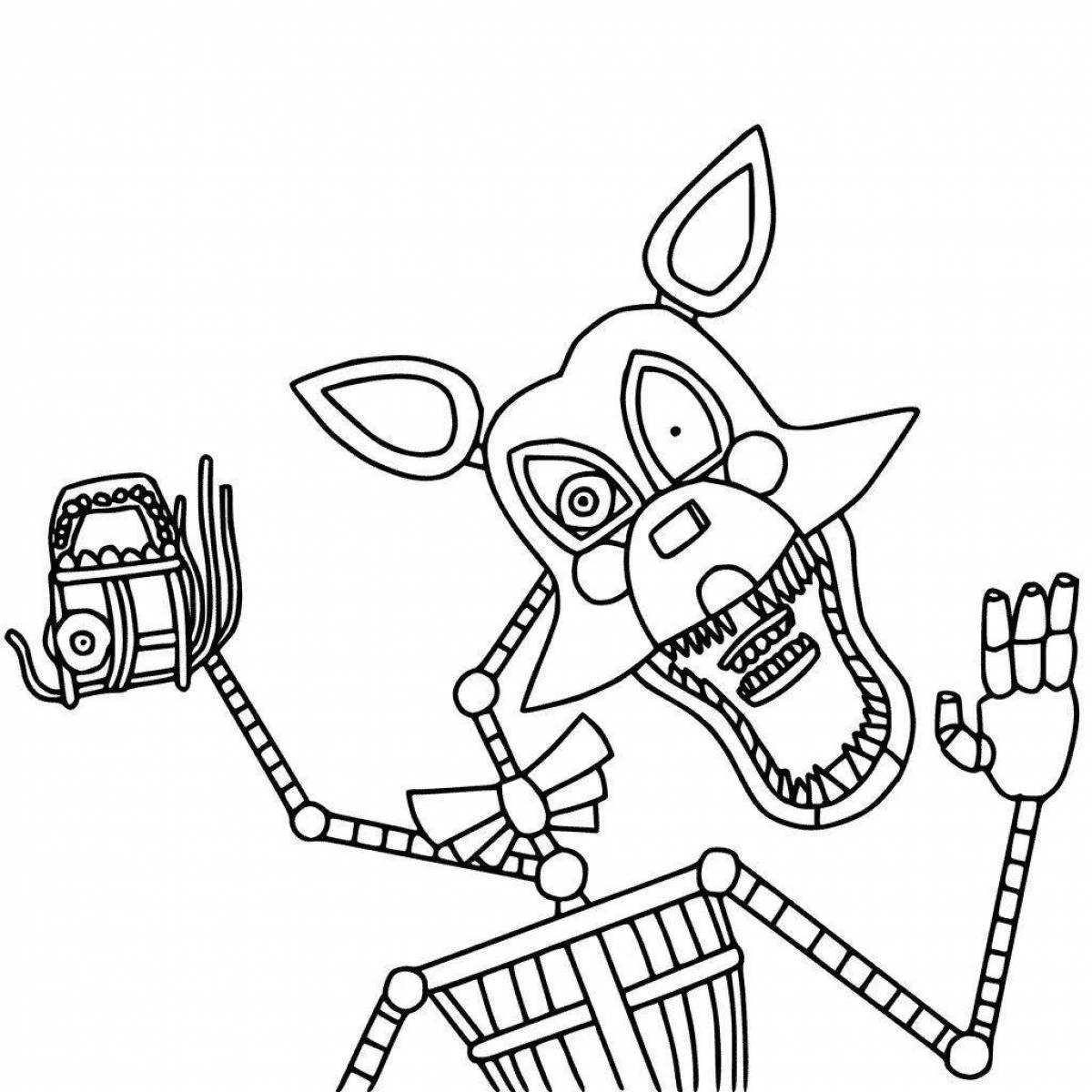 Animated foxy fox coloring book