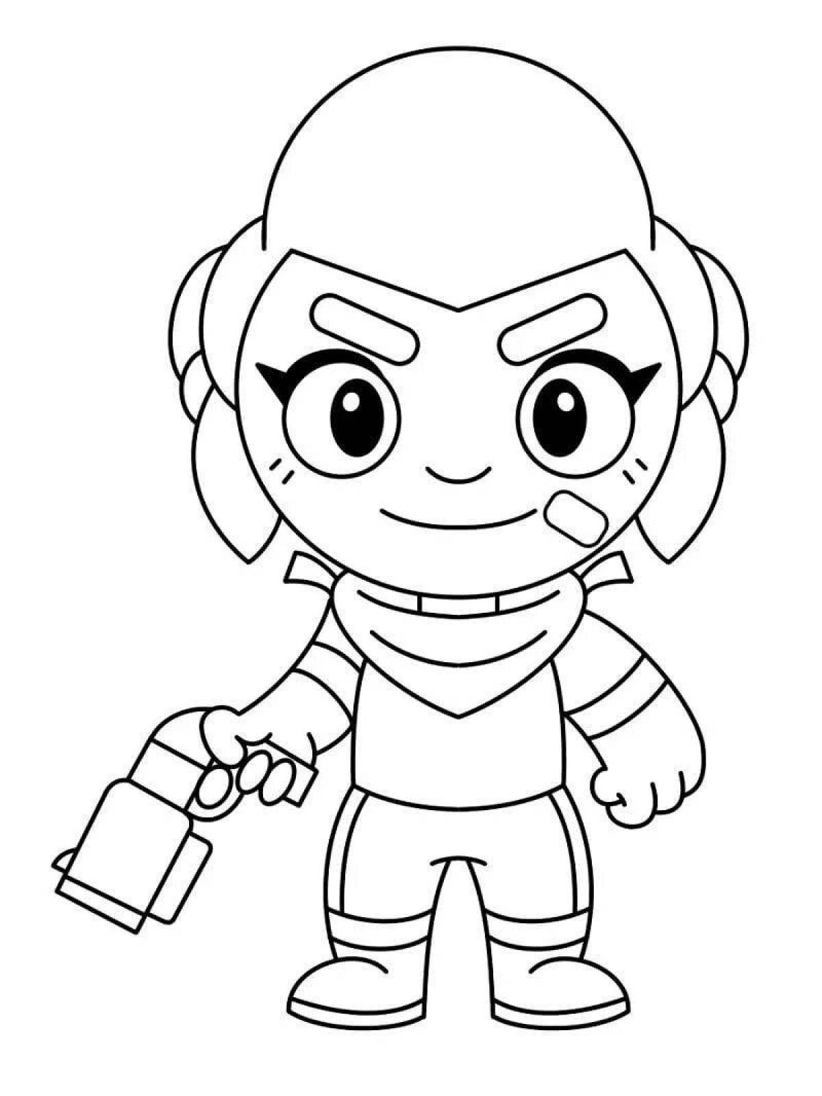 Colorful sheli brawler coloring page