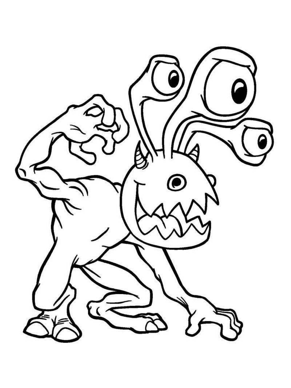 Happy hagivagi monsters coloring page