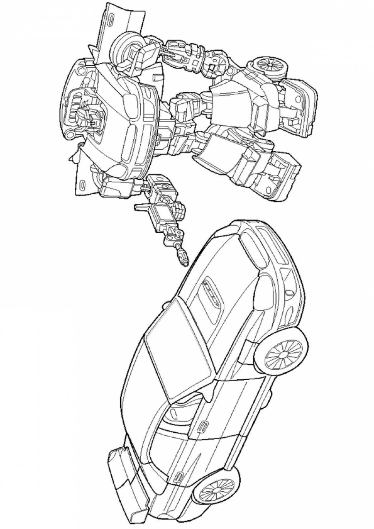 Coloring page adorable galactic robots