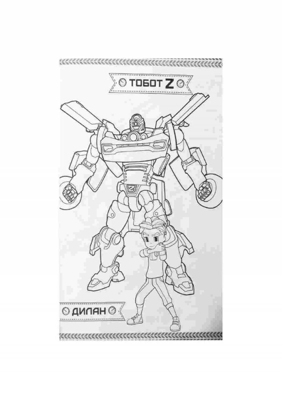 Glorious galactic robots coloring page