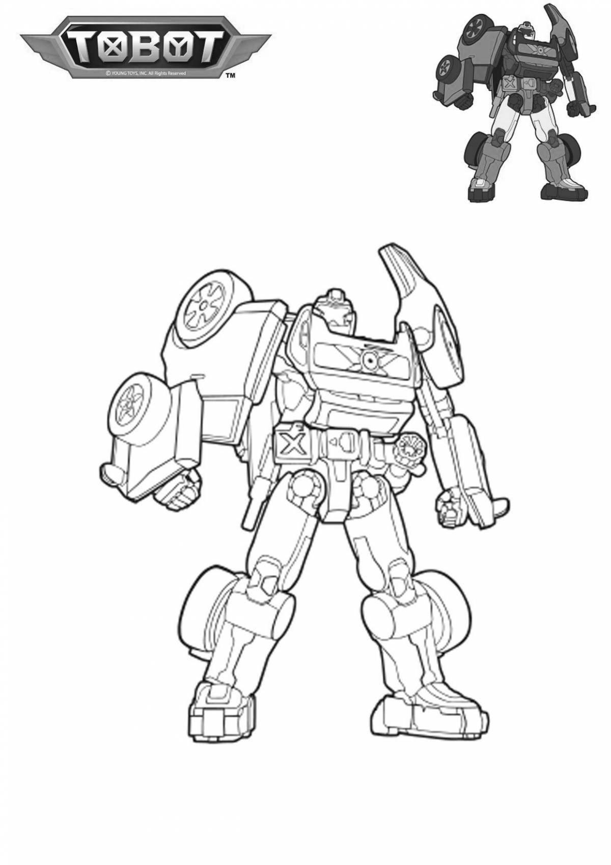 Wonderful galactic robots coloring pages