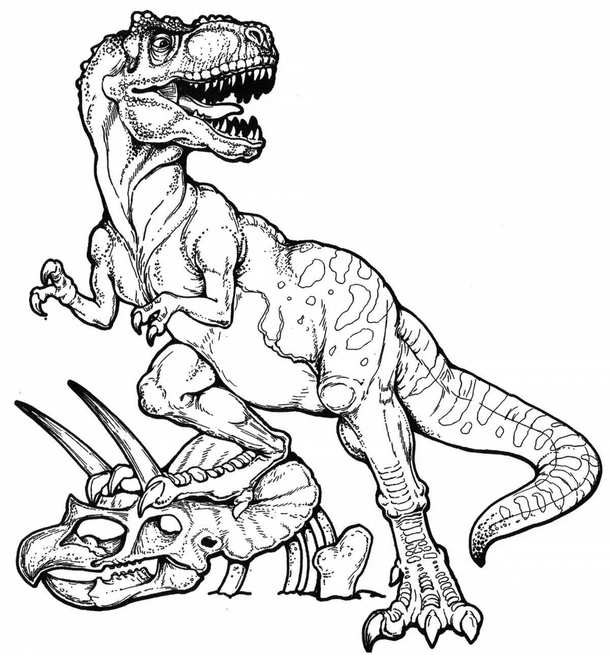 Яркая иллюстрация битвы динозавров