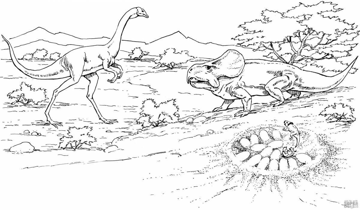 A fascinating dinosaur combat composition