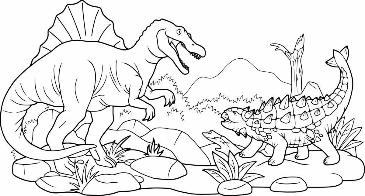 Battle drawing of the great dinosaur