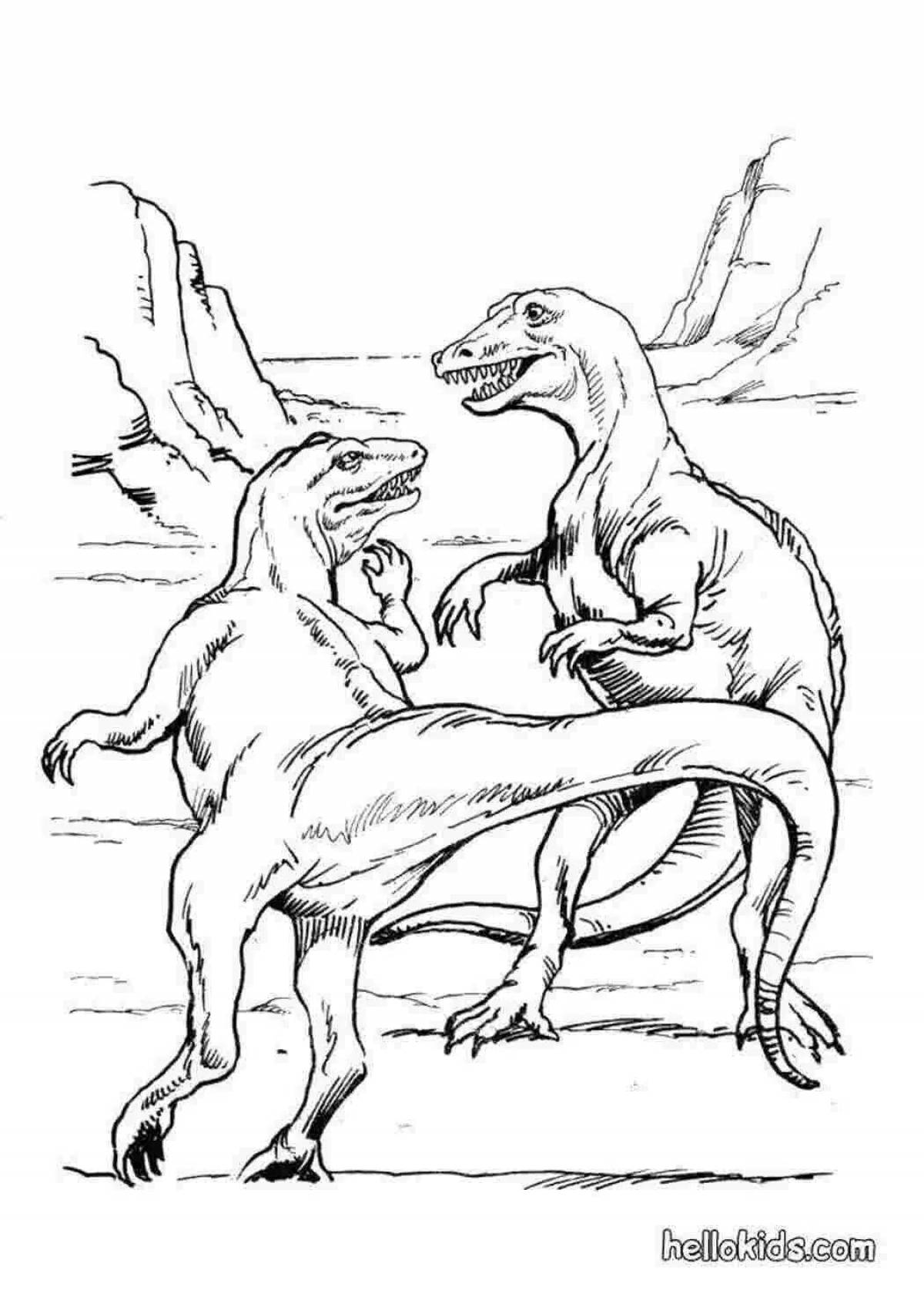 Волнующий дизайн битвы с динозаврами