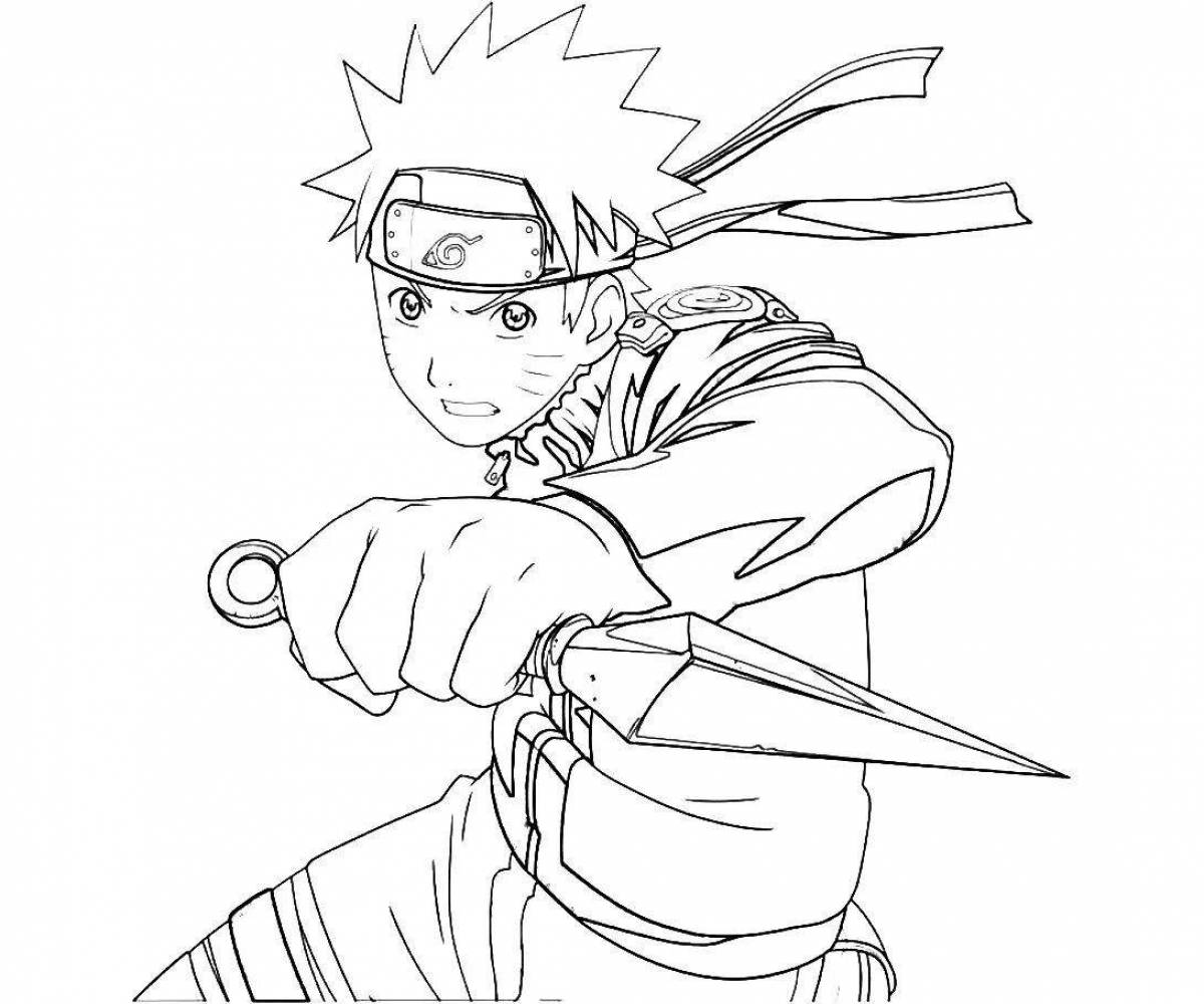 Bright naruto game coloring page