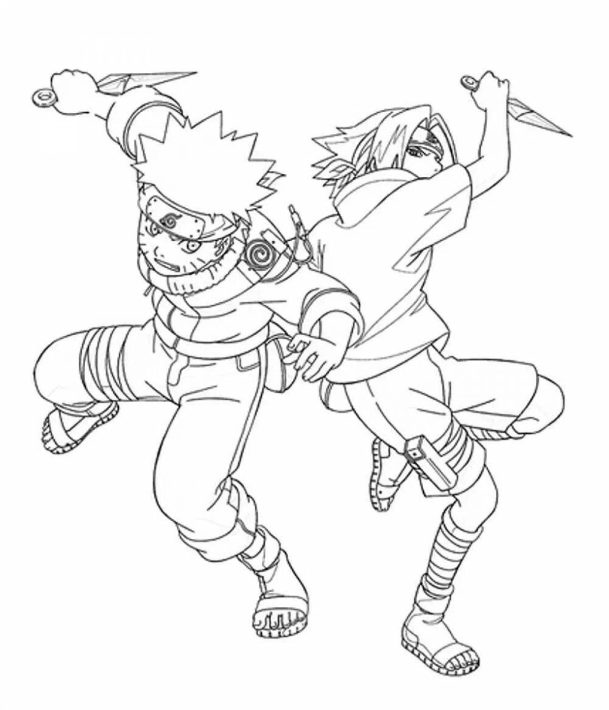 Radiant naruto game coloring page