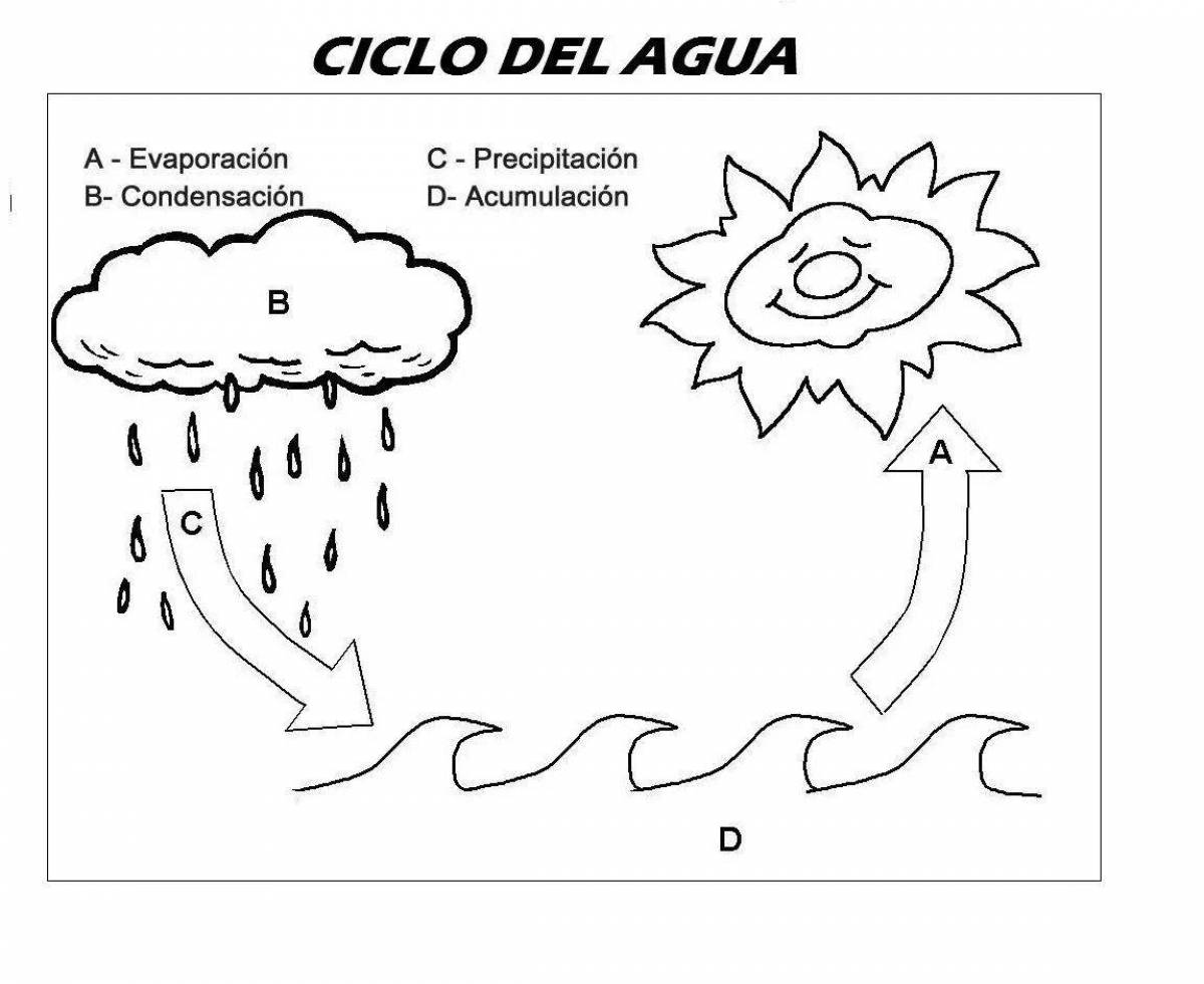 Remarkable Water Cycle coloring page