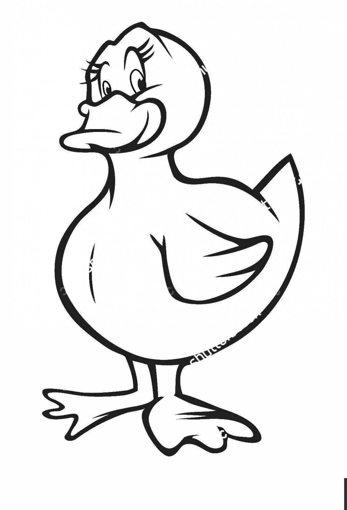 Coloring page joyful duck