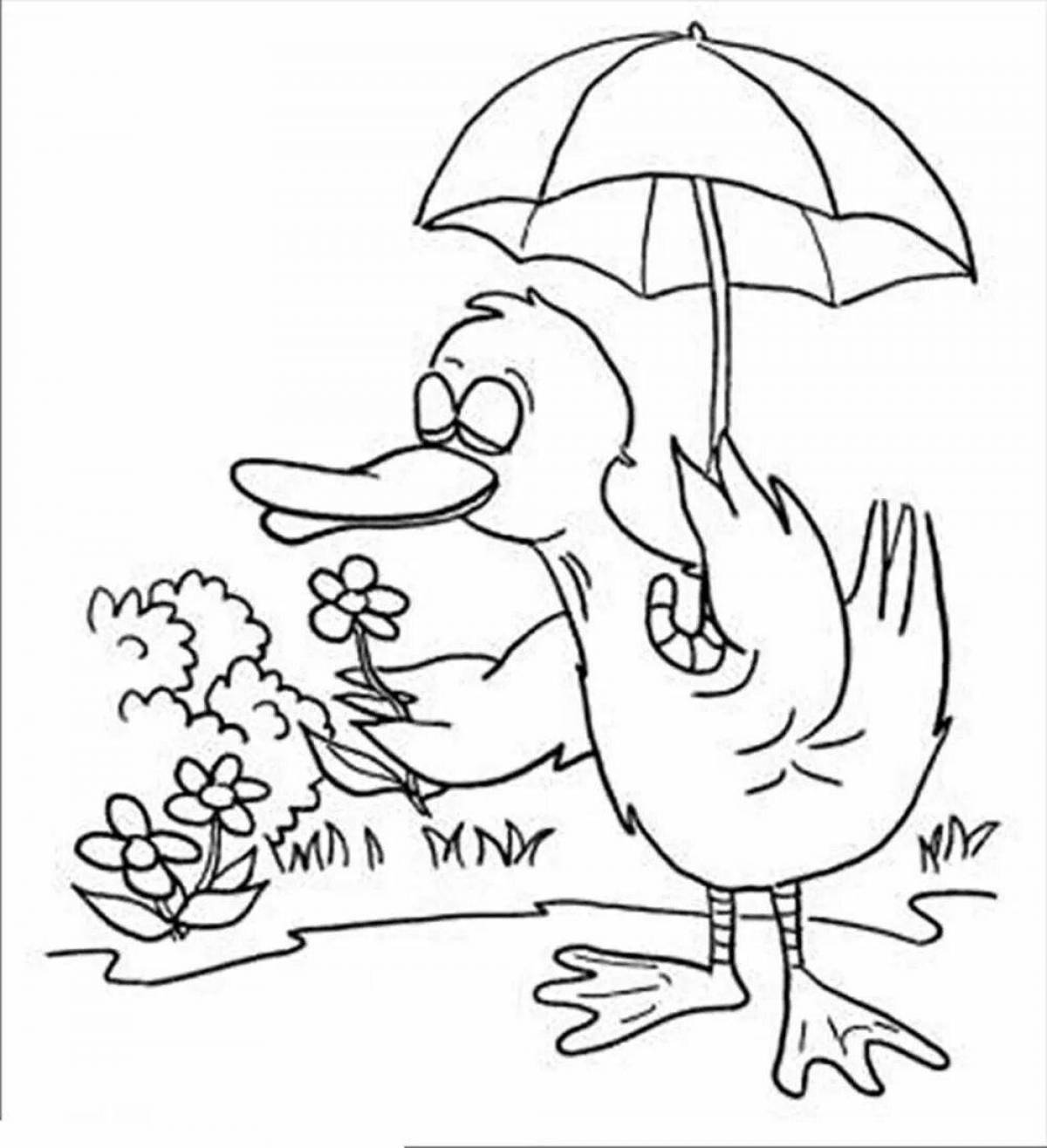 Coloring book bright duck