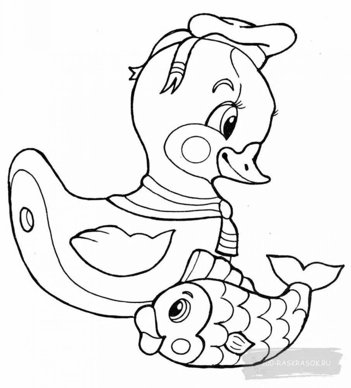 Coloring page charming duck