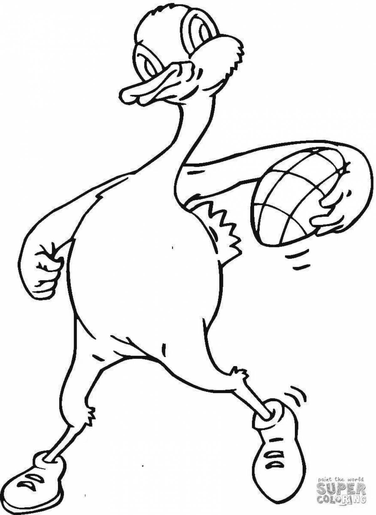 Interesting duck coloring page