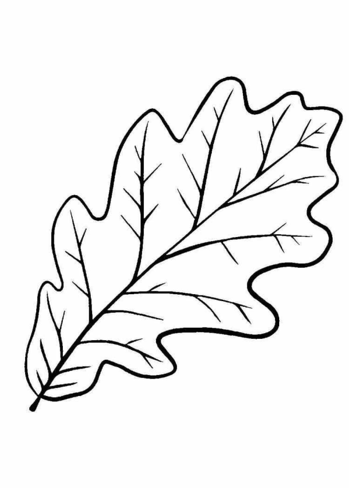 Coloring page joyful oak leaf