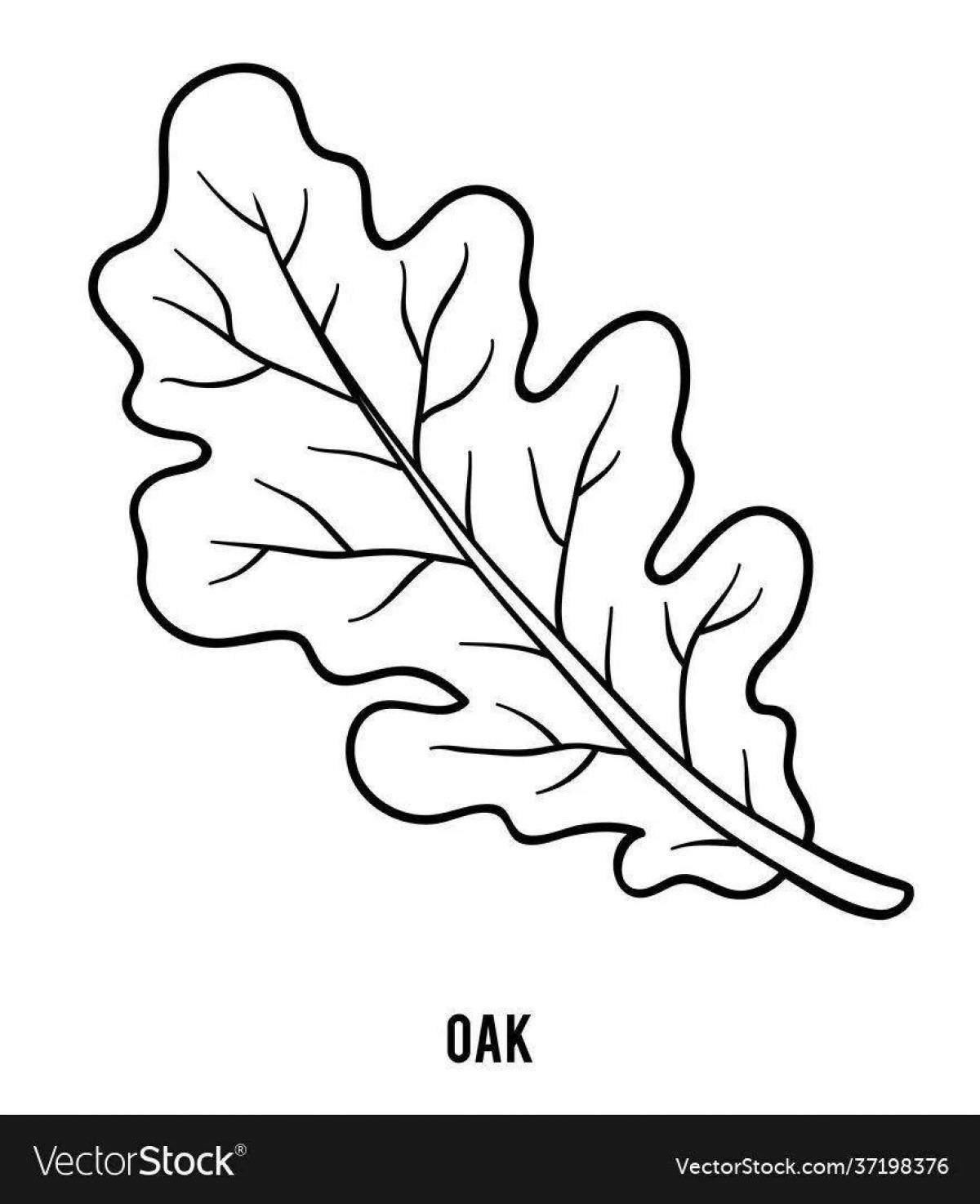 Brilliantly shaded oak leaf coloring book