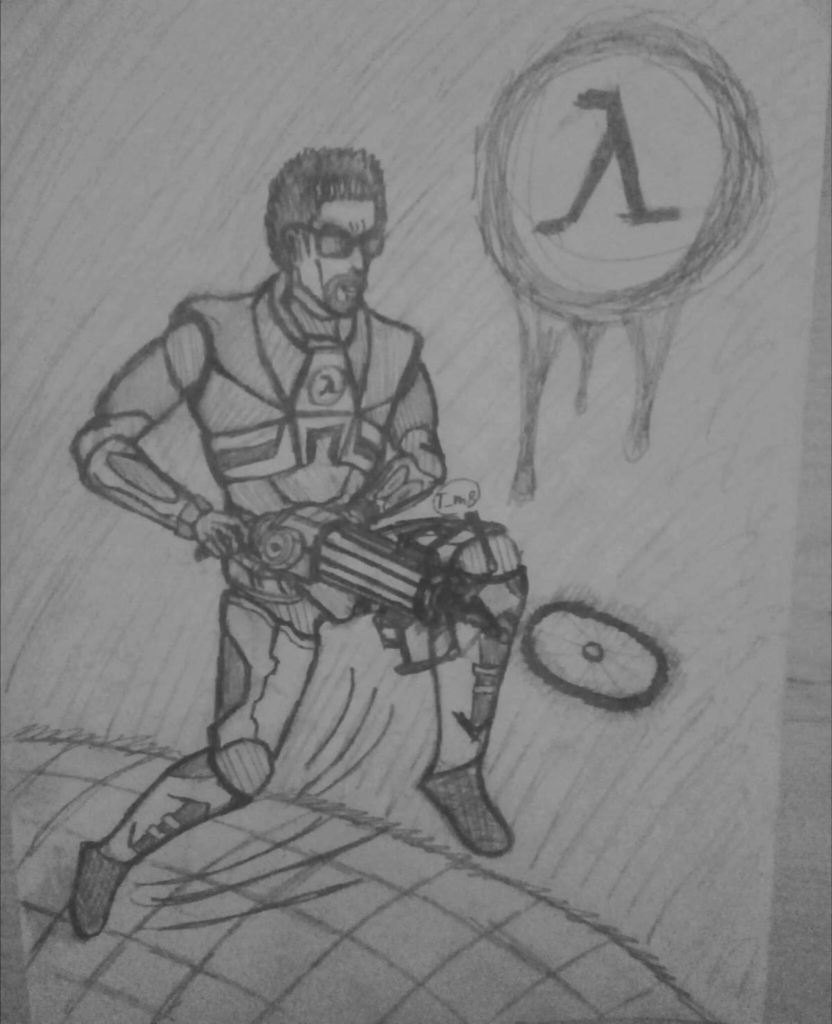 Half life playful coloring page