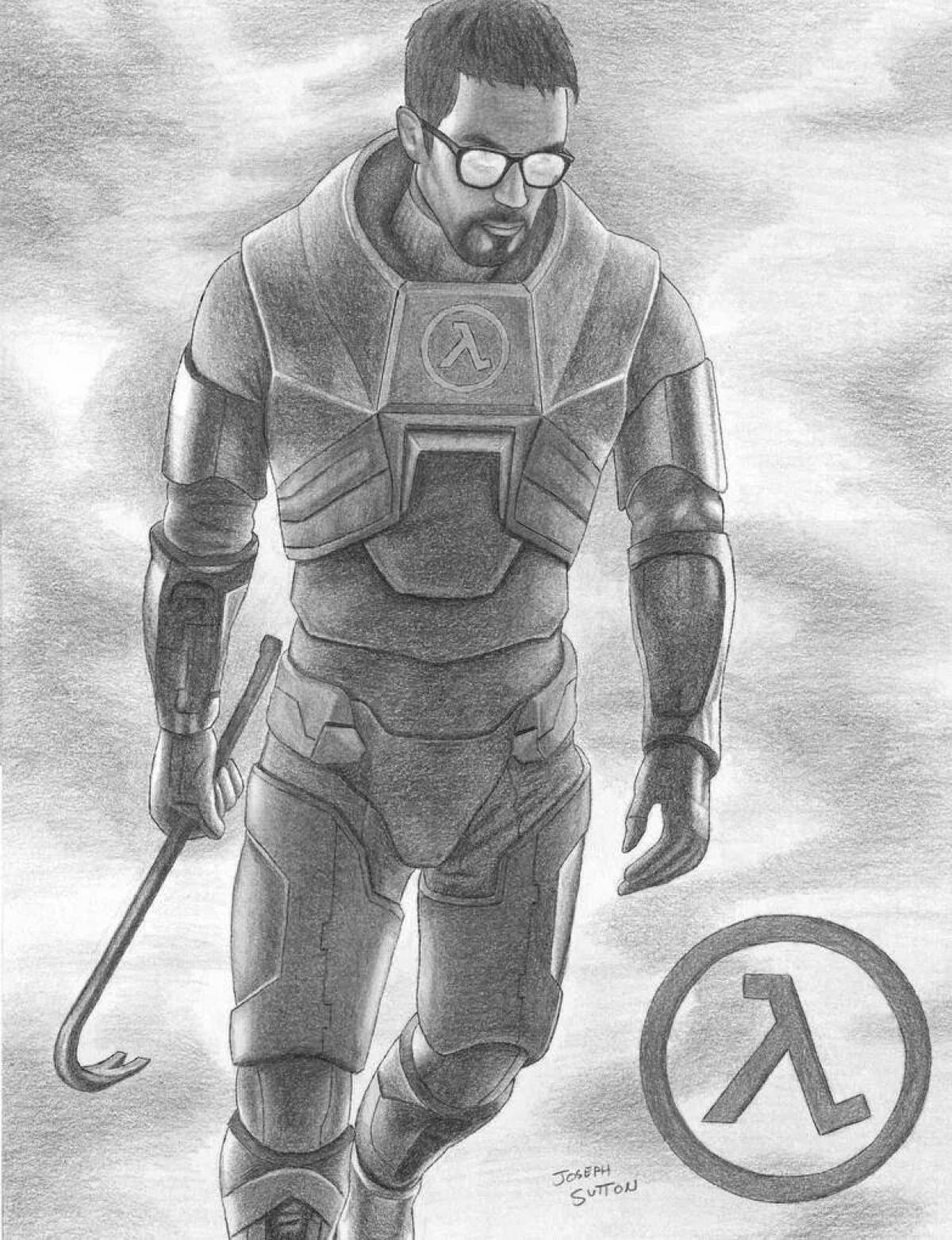 Amazing half life coloring page