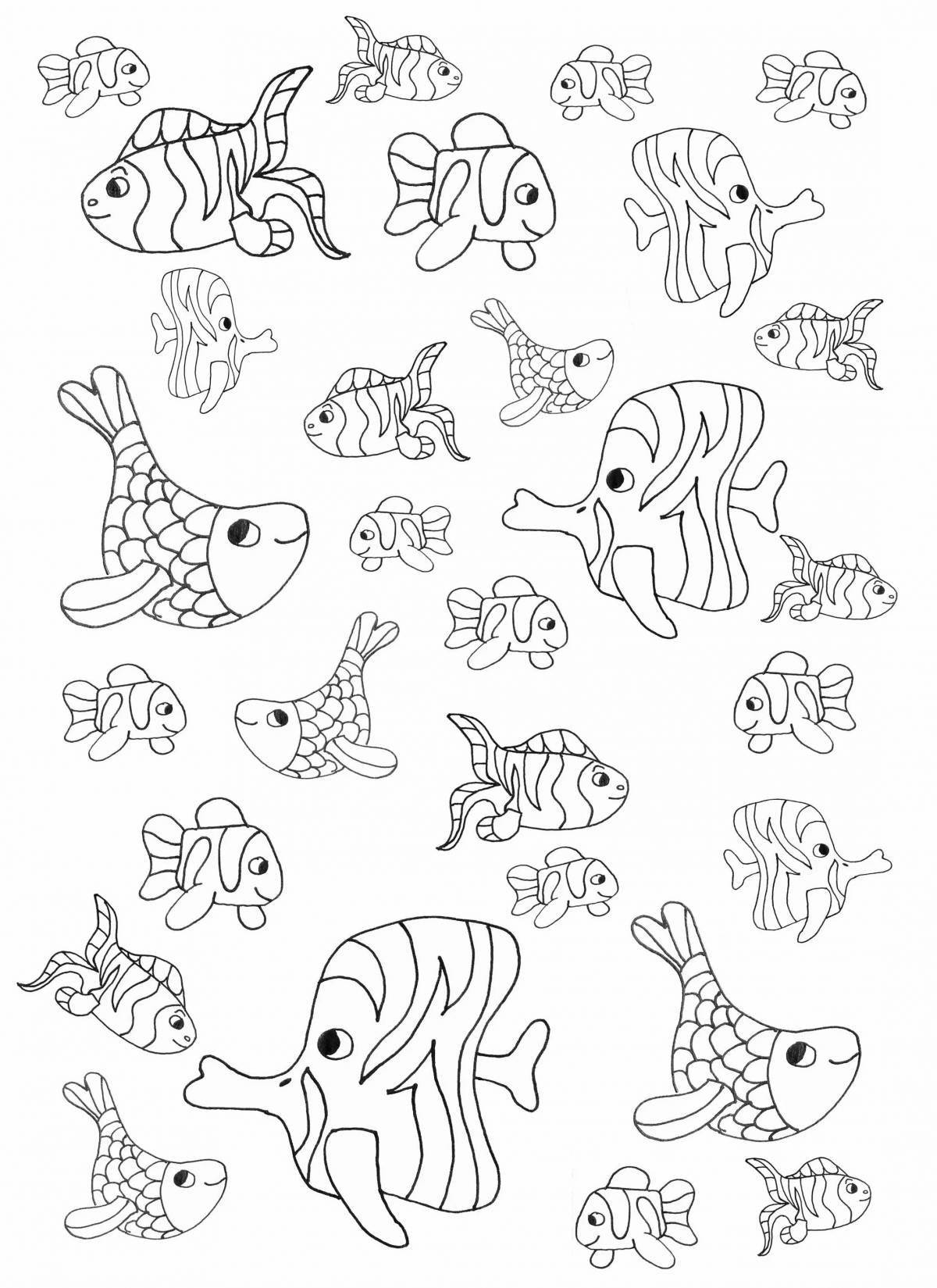 Awesome sea fish coloring page