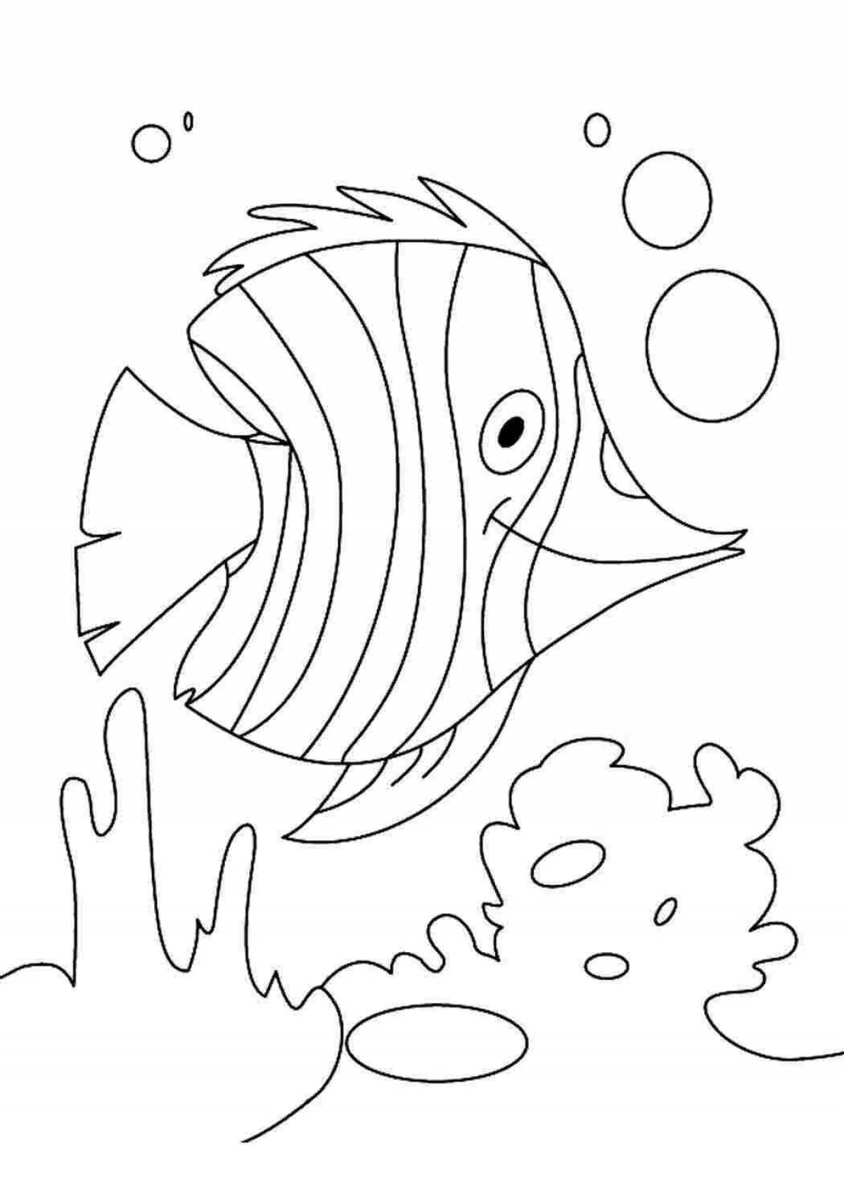 Раскраска безмятежная морская рыба