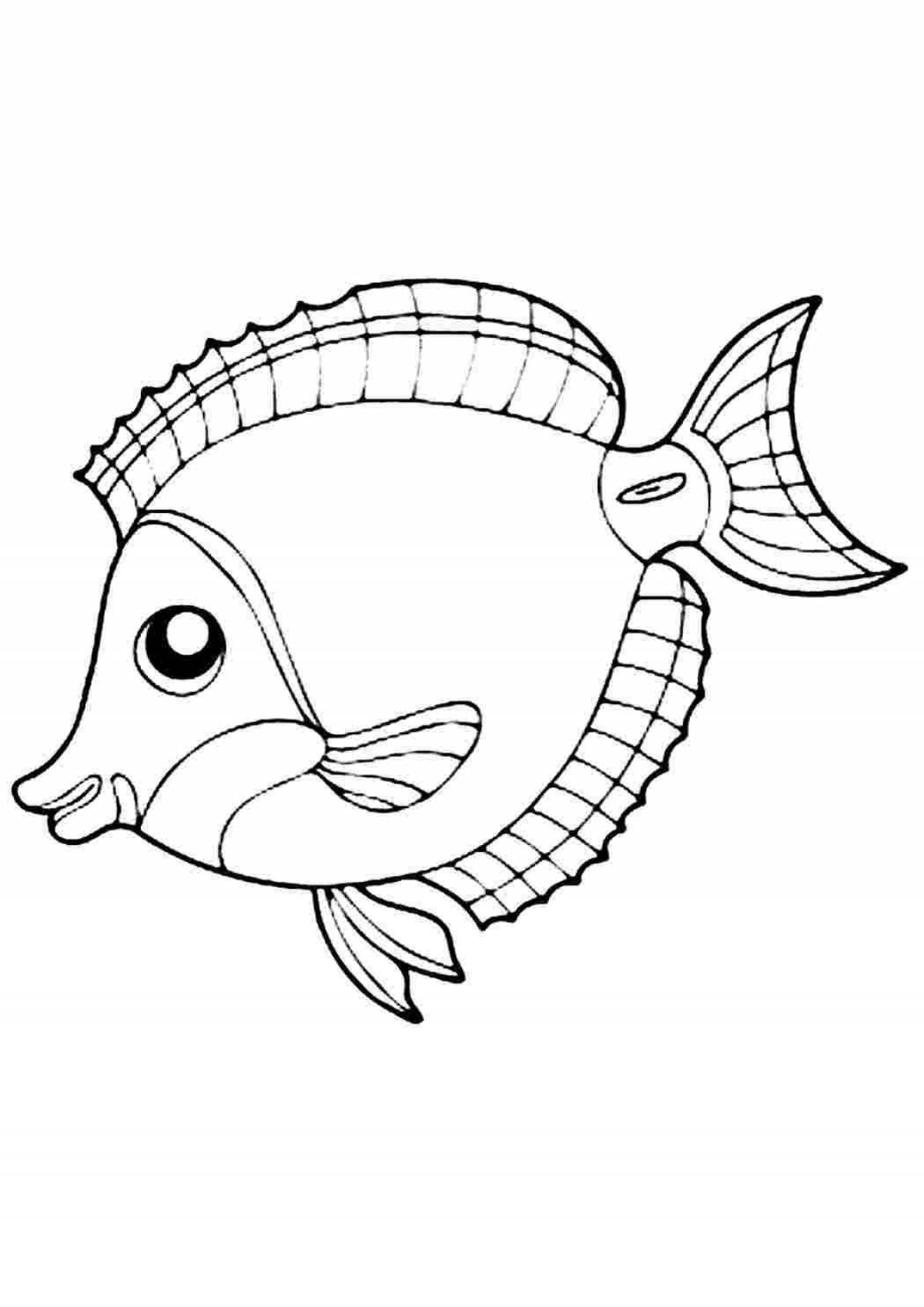 Animated sea fish coloring page