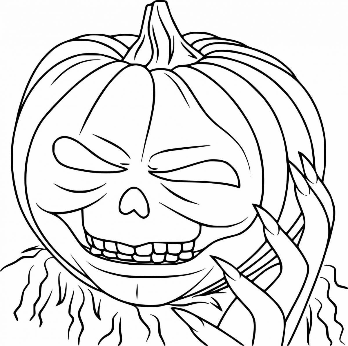 Coloring page menacing scary child