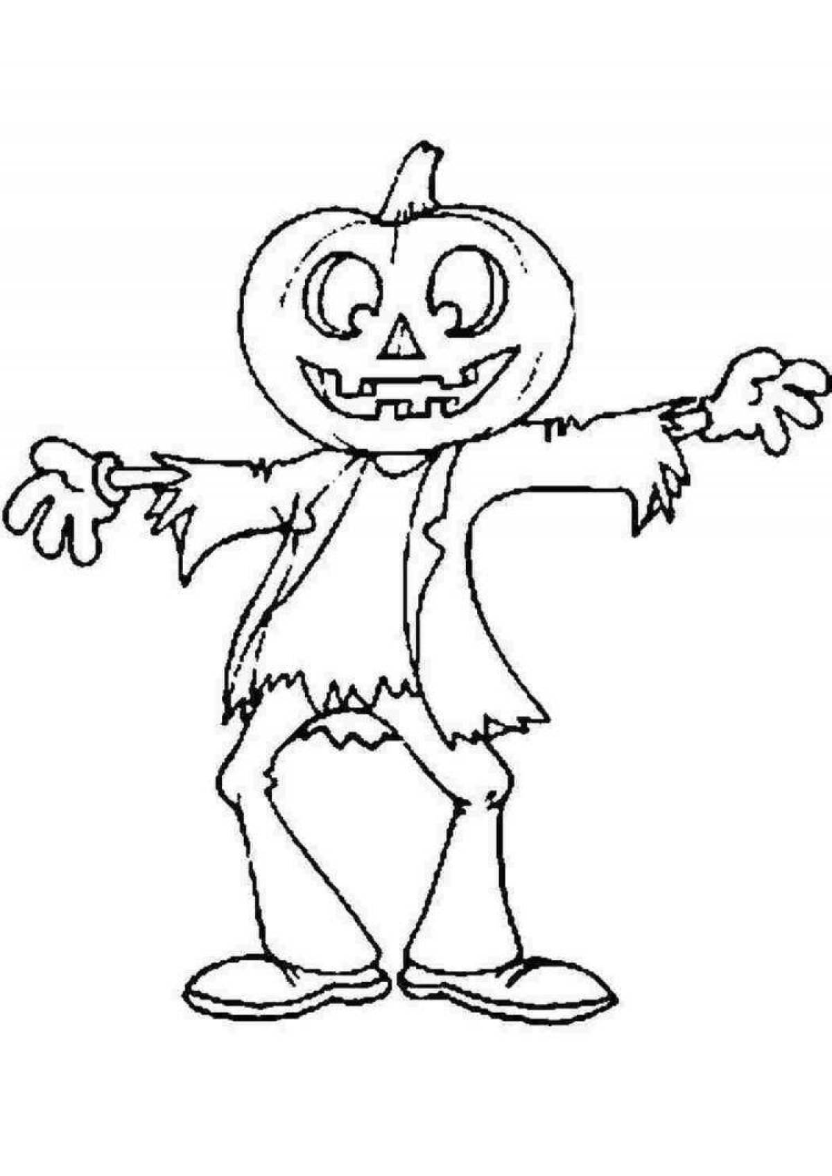 Grim scary baby coloring page