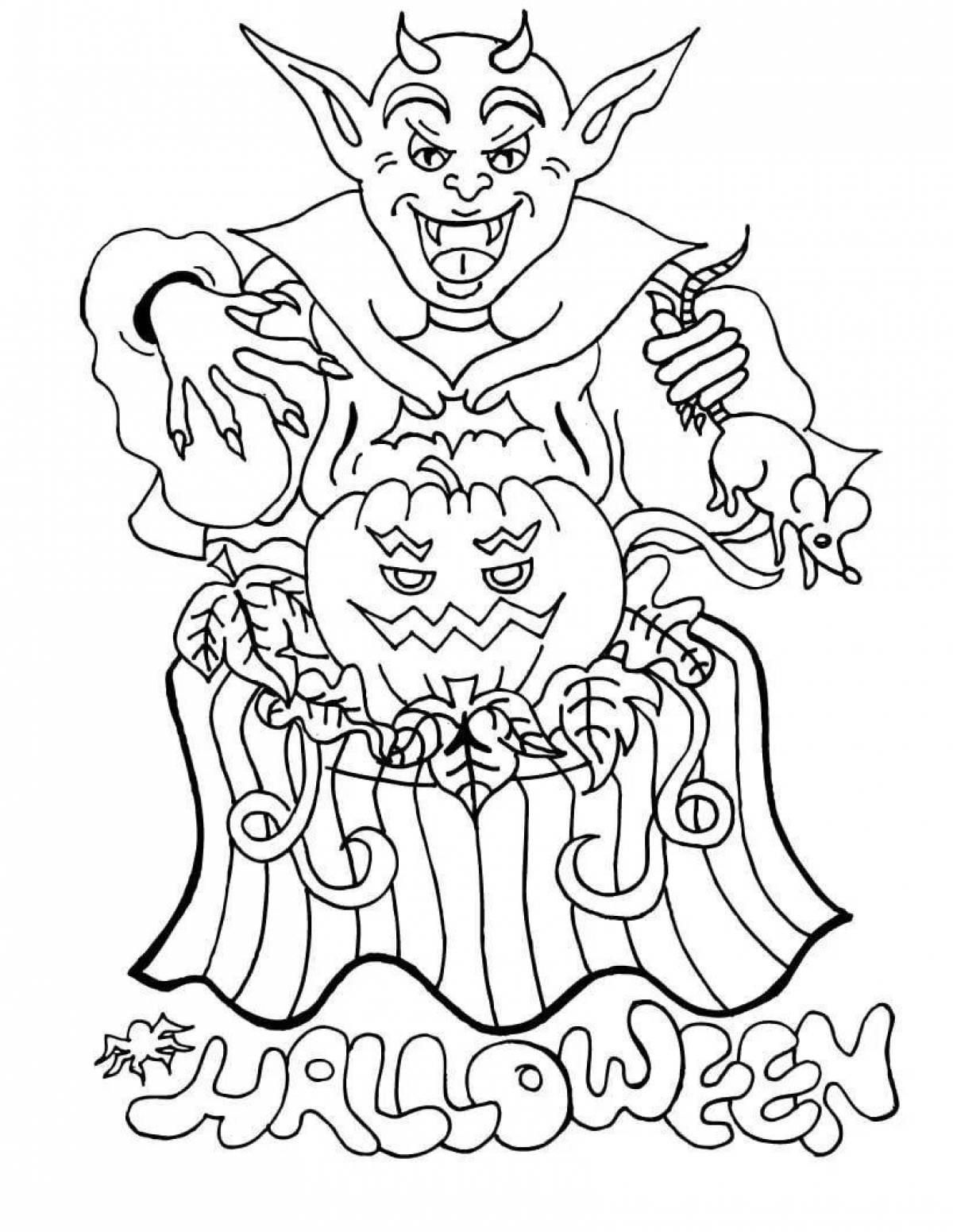 Coloring page terrible scary child