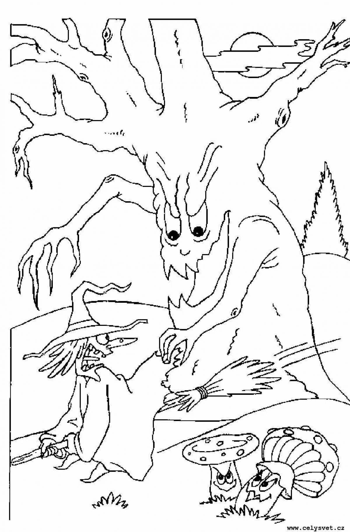 Coloring book scary repulsive child